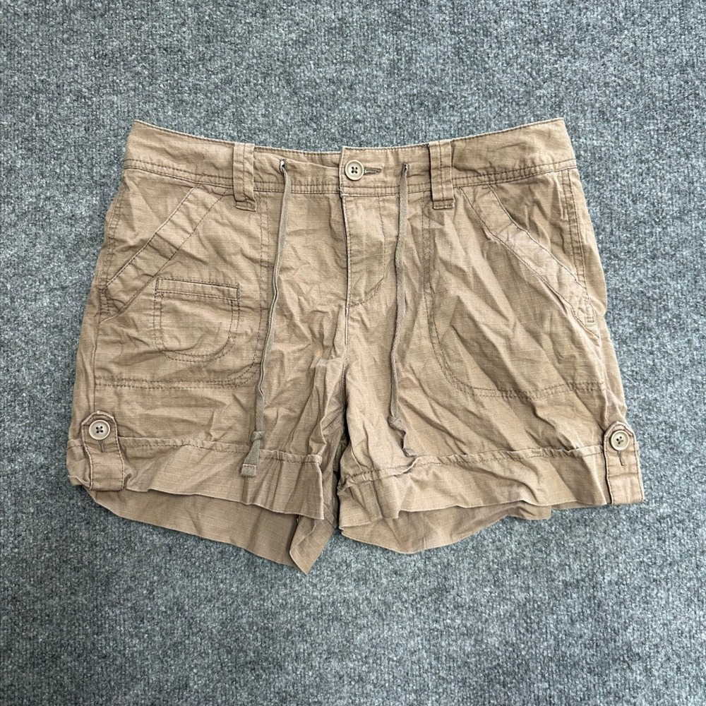 Old Navy Shorts Womens Size 8 Brown Ripstop Cotton Cargo Casual Utility Shorts